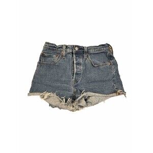Levi's 501 High Rise Raw Hem Jean Shorts Denim Size W27 5 Button Fly 5 Pocket